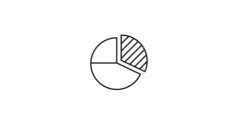 pie chart animated outline icon | Stock Video | Pond5