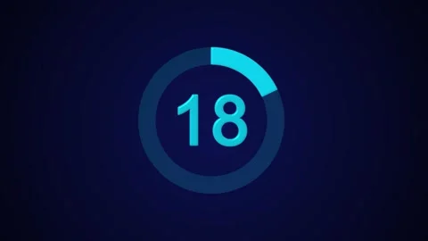Pie chart animated video with 18 percent element white background Stock Footage 317491165