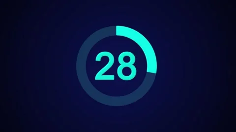 Pie chart animated video with 28 percent element white background Stock Footage 317491153