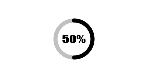 Pie chart animated video with 80 percent element on a transparent background ani Stock Footage 337832386