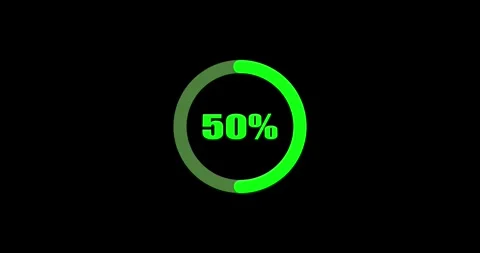 Pie chart animated video with 80 percent element on a transparent background ani Stock Footage 337832389