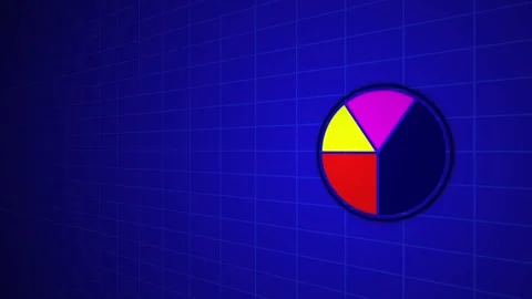 Pie chart animation in dark blue background Stock Footage 296320236