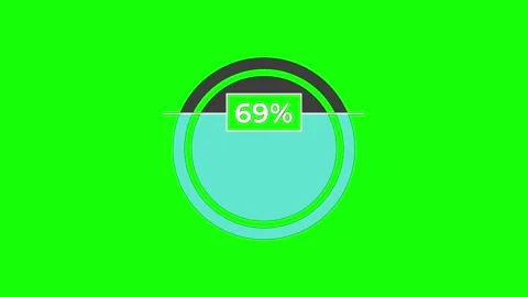Pie chart animation loading from 0 to 70 percent on chroma green Stock Footage 314150281