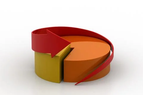 Pie chart with arrow Free Stock Illustration