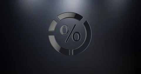 Pie Chart Black 3d Icon Stock Footage