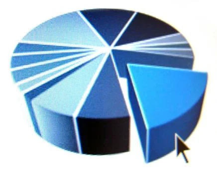 Pie chart with black arrow Ilustração Stock