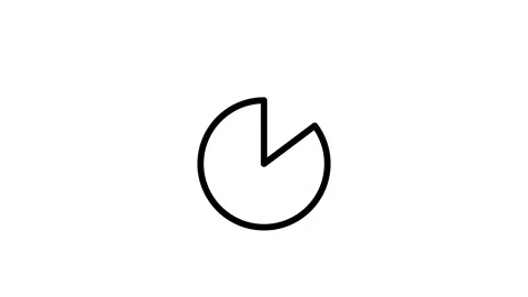 A pie chart with a black arrow pointing to the right, indicating growth or .. Stock Footage 334853079