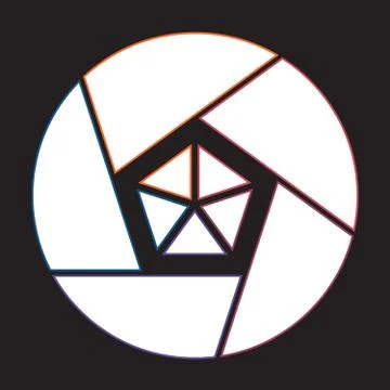 Pie chart with black background from line 5 options Stock Illustration