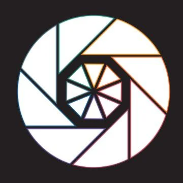 Pie chart with black background from line 8 options Stock Illustration