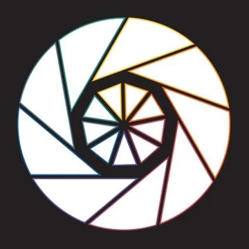 Pie chart with black background from line 9 options Stock Illustration