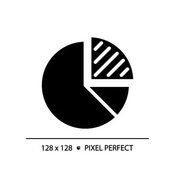 Pie chart black glyph icon Stock Illustration