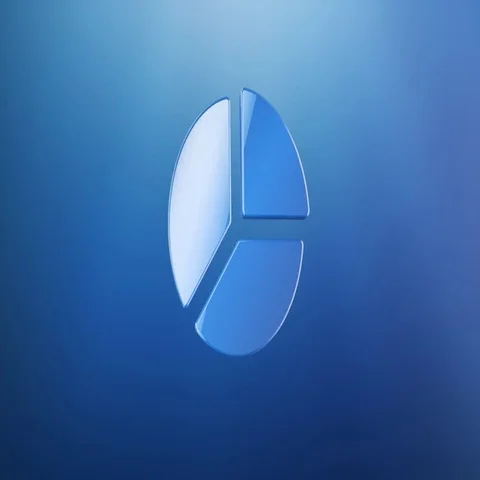 Pie Chart Blue 3d Icon Stock Footage