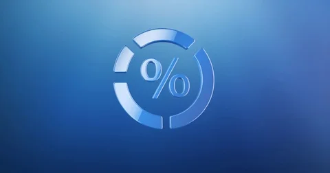 Pie Chart Blue 3d Icon Stock Footage