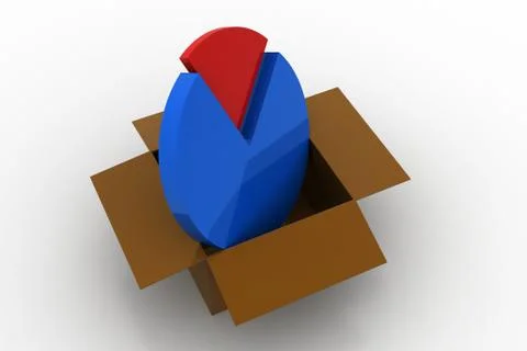 Pie chart in the box Free Stock Illustration