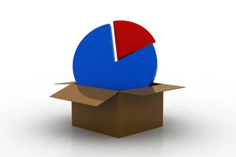 Pie chart in the box Free Stock Illustration