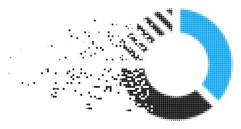 Pie Chart Broken Pixel Icon Illustrazione stock