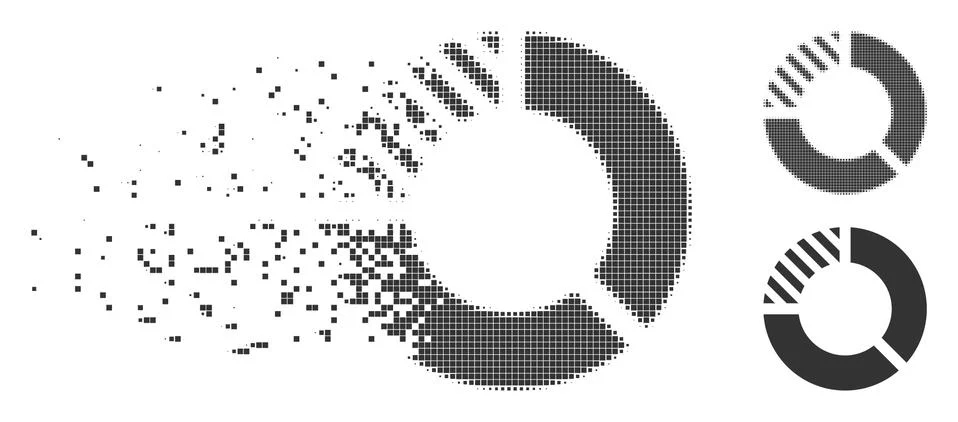 Pie Chart Broken Pixel Icon Stock Illustration