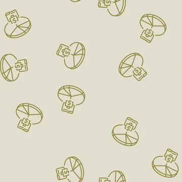 Pie chart budget planning line seamless pattern 스톡 일러스트