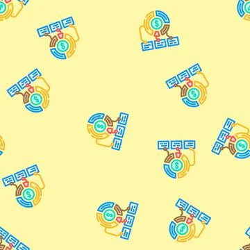 Pie chart budget planning vector seamless pattern 스톡 일러스트