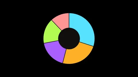 Pie chart building on black background overlay 4K Vídeo Stock 337062562