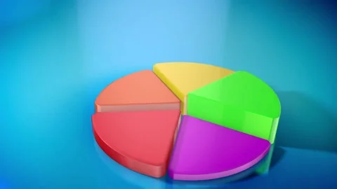 A pie chart is built on the steps of the ladder icons appear. Stock Footage 81810467