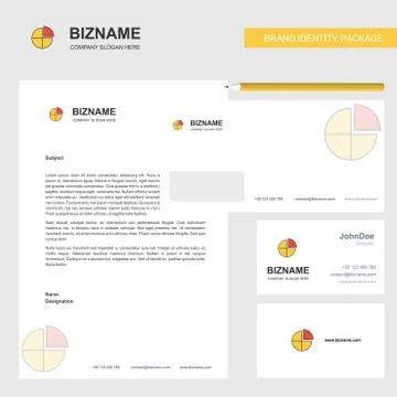Pie chart Business Letterhead, Envelope and visiting Card Design vector templ イラスト素材