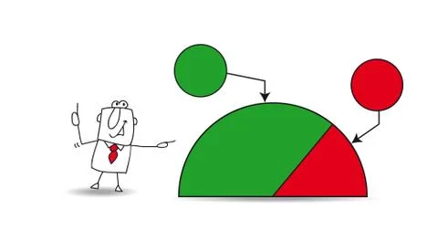Pie chart with a businessman Stockillustratie