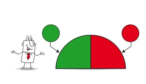 Pie chart with a businessman Stock Illustration