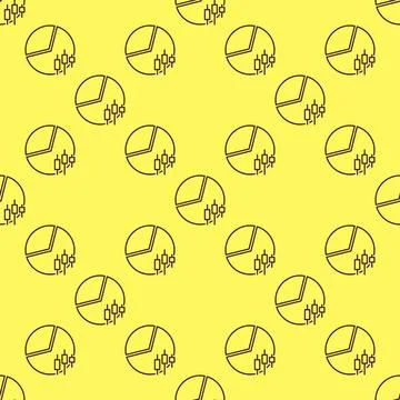 Pie Chart with candlestick pattern vector financial seamless pattern in thi.. Stock Illustration