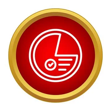 Pie chart checkmark icon for data analysis Stock Illustration