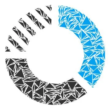 Pie Chart Collage of Triangles Illustrazione stock