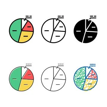Pie chart color diversity icon vector Illustrazione stock
