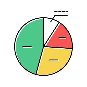 Pie chart color icon vector illustration イラスト素材