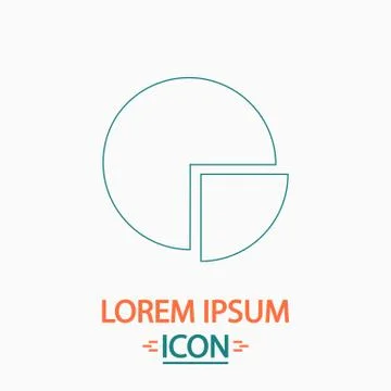 Pie chart computer symbol Illustrazione stock