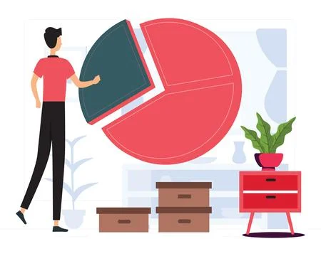 Pie Chart Concept Illustration Stock Illustration