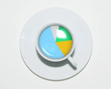Pie chart in cup Stock Illustration