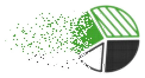 Pie Chart Damaged Pixel Icon Stock Illustration