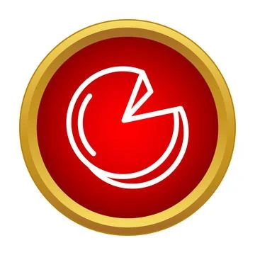Pie chart data analysis button with slice Stock Illustration