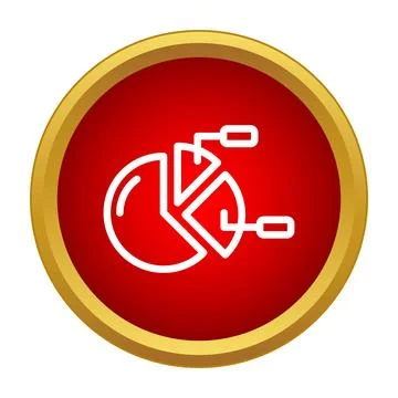 Pie chart data analysis button calculating statistics Stock Illustration