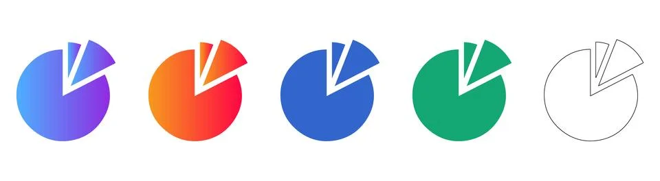 Pie Chart Data Distribution Icons 库存插图