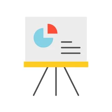 Pie chart data report flat icon, presentation concept Stock Illustration