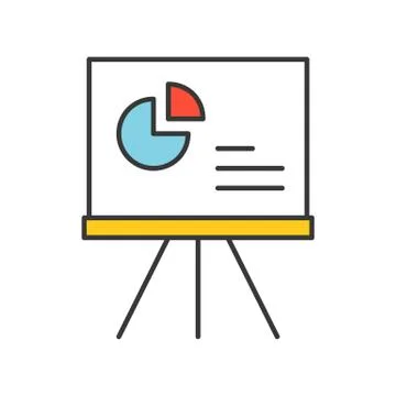 Pie chart data report icon concept, editable stroke outline Stock Illustration