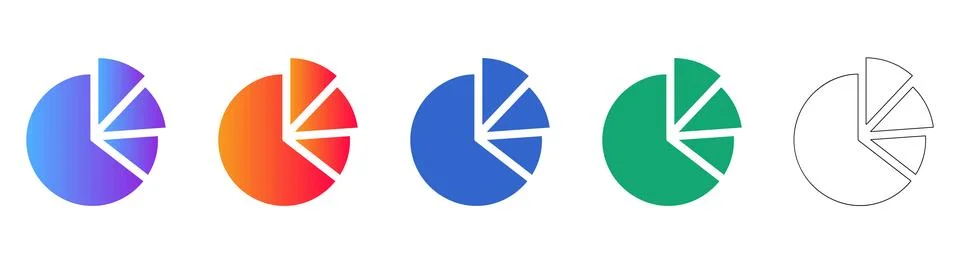 Pie Chart Data Visualization Icons Stock Illustration