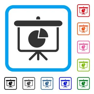 Pie Chart Demonstration Framed Icon イラスト素材