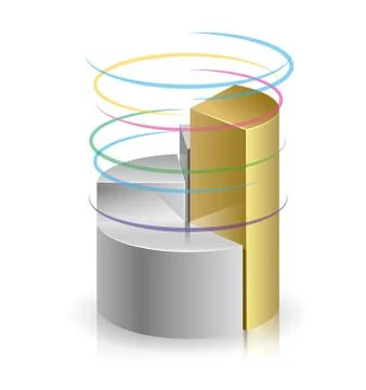 Pie chart design concept,Isolated on white background. Stock Illustration