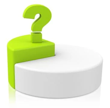 Pie chart diagram and question mark Stock Illustration