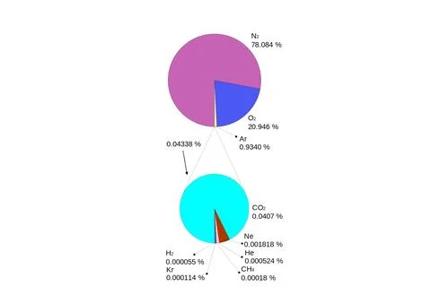 Pie chart diagram of the composition of the atmosphere on planet Stock Illustration