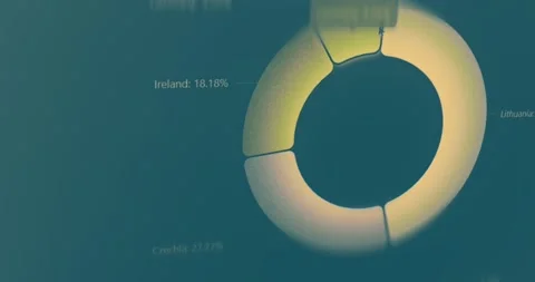 Pie chart displaying data for several countries Stock Footage 321756674