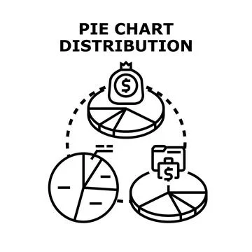 Pie chart distribution analyzing financial business data Stockillustratie