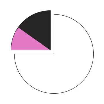 Pie chart with divided slices flat line color vector icon 스톡 일러스트